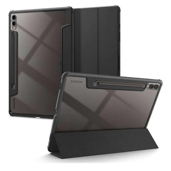 Samsung Galaxy Tab S9 Plus 12.4 SM-X810 / X816B, mappa tok, légpárnás sarok,
közepesen ütésálló, érintőceruza tartóval, Trifold, Spigen Ultra Hybrid
Pro, fekete