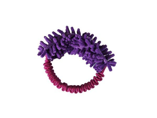 Zsenília gyűrű gumis fogóval lila-pink - Zayma Craft
