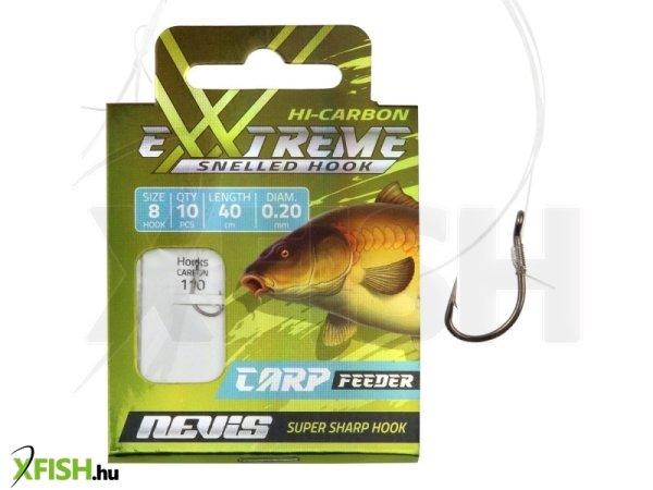 Nevis Carp Előkötött Feeder Horog 40cm 0.20mm 10-es Horoggal 10db/csomag