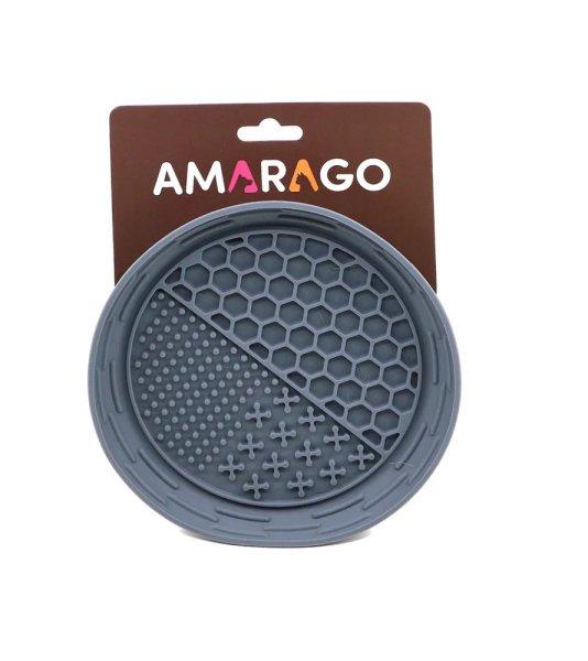 Amarago lick mat round bowl grey - Kör szürke