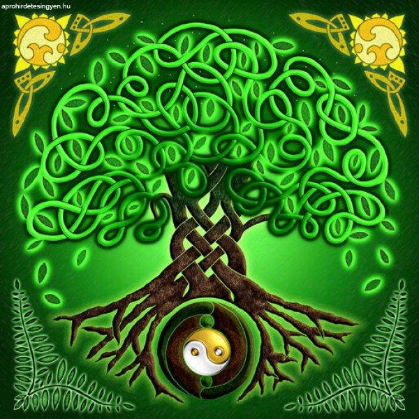 Mandala falikép - Életfa zöld