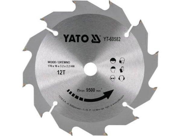 YATO 60582 Körfűrésztárcsa 170mm x 26 T12 YT-60582