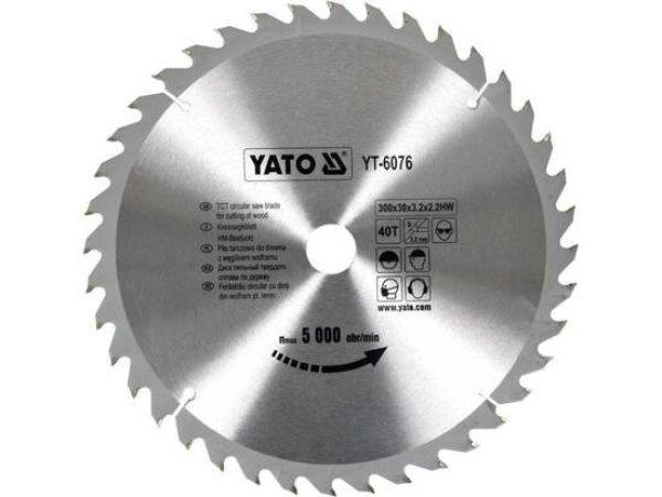 YATO 6075 Körfűrésztárcsa fához 300 x 30 mm T40 YT-6076