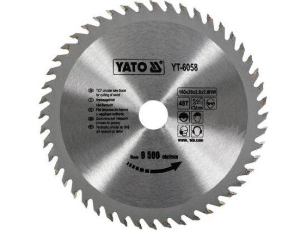 YATO 6058 Körfűrésztárcsa fához 160 x 20 mm T48 YT-6058