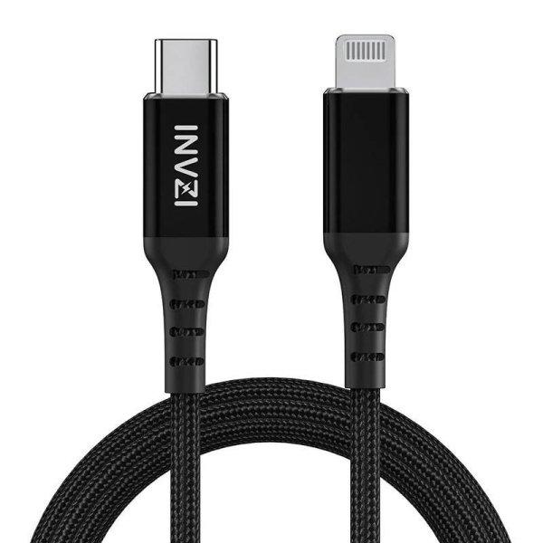 INVZI USB-C-Lightning kábel, MFi, 2m (fekete)