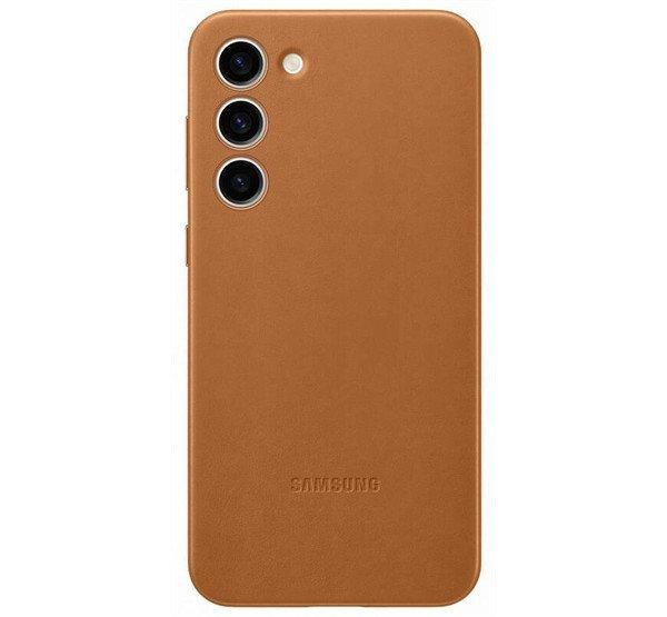 Samsung Galaxy S23+ Leather Cover, gyári bőr tok, barna, EF-VS916LA