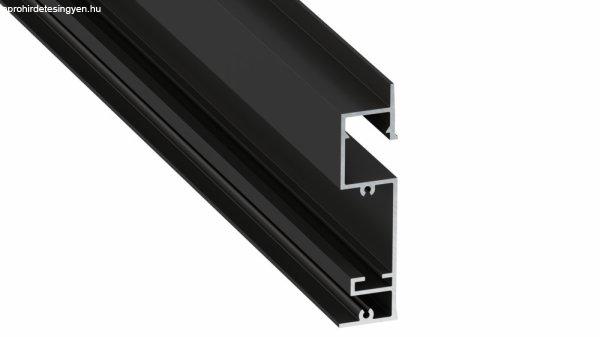LED Alumínium Profil FLARO Fekete 1 méter