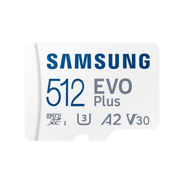 Samsung MicroSD kártya - 512GB MB-MC512SA/EU (EVO PLUS, microSDXC, UHS-I, R160,
adapter, 512GB)