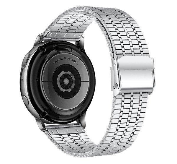 Pótszíj (univerzális, 20 mm, fém) EZÜST Samsung Galaxy Watch Active 2 44mm
(SM-R820N), Samsung Galaxy Watch Active (SM-R500N), Honor Magic Watch 2 42mm,
SONY SmartWatch III., Amazfit GTR 42mm, Sa