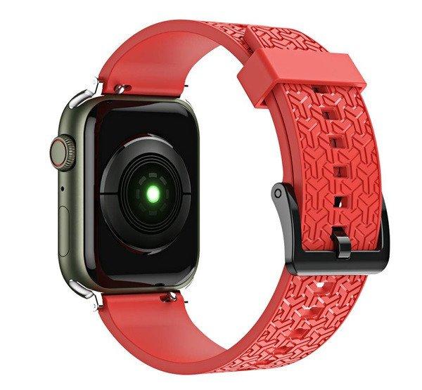 Pótszíj (egyedi méret, szilikon, állítható, 3D minta) PIROS Apple Watch
Series 7 45mm, Apple Watch Series SE 2 44mm, Apple Watch Series 1 42mm, Apple
Watch Series 2 42mm, Apple Watch Series 4 44
