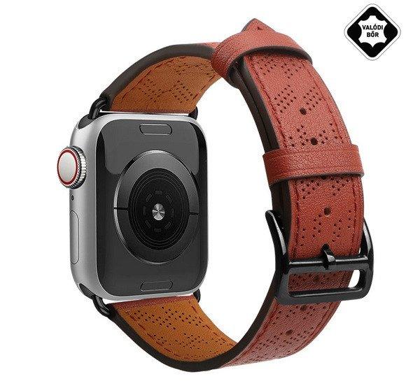 Pótszíj (egyedi méret, valódi bőr, lyukacsos, állítható) BORDÓ Apple
Watch Series 9 45mm, Watch Series 3 42mm, Watch Series 2 42mm