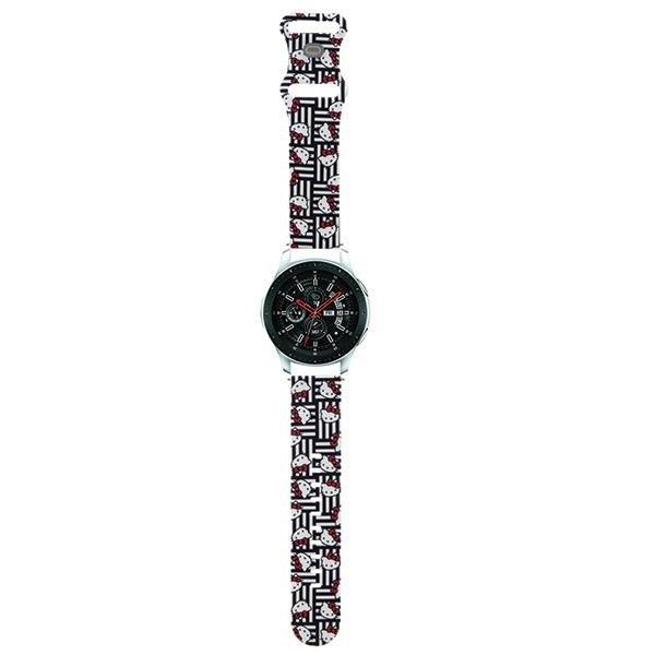 Hello Kitty óraszíj univerzális HKUWLSDIESK Szilikon fejek és csíkok fekete
pánt 22mm