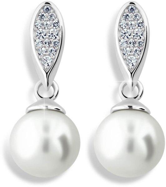Cutie Jewellery Luxus fülbevalók fehér aranyból, valódi
gyöngyökkel és cirkónium kövekkel Z6412-3124-10-X-2