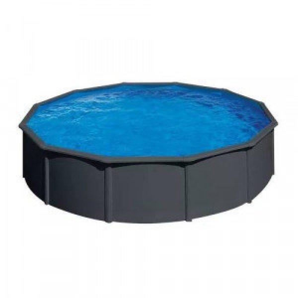 Pontaqua Family Pool kerek 4,6x1,2 antracit, 0,4mm PVC fólia 2 gégecső