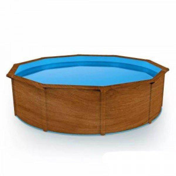 Pontaqua Family Pool kerek 360 x 120 cm ,fa mintás, 0,4mm PVC fólia