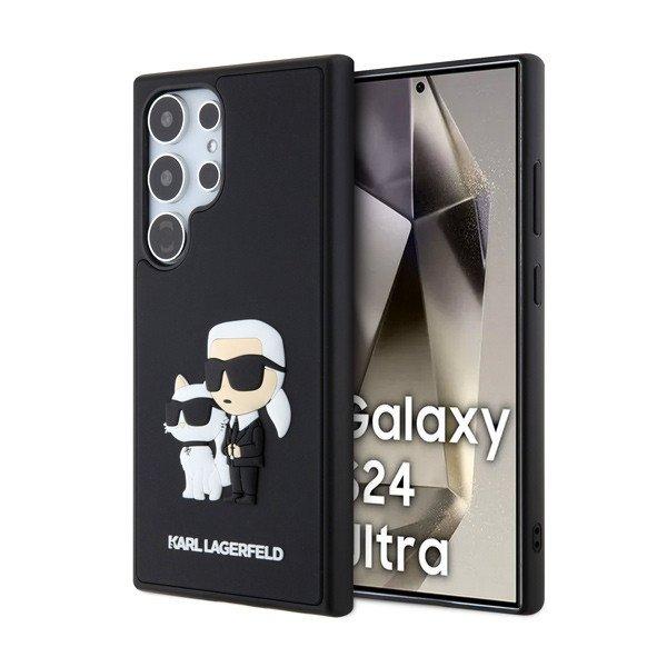 Karl Lagerfeld 3D Rubber Karl and Choupette hátlapi tok Samsung Galaxy S24
Ultra számára, fekete