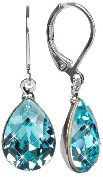 Levien Elegáns kristály fülbevaló Pear Light Turquois