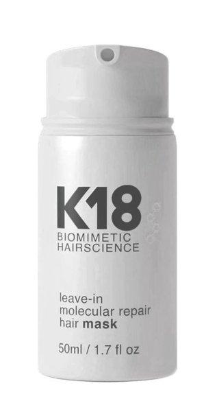 K18 Öblítést nem igénylő regeneráló hajmaszk
Biomimetic Hairscience (Leave-In Molecular Repair Hair Mask) 50 ml