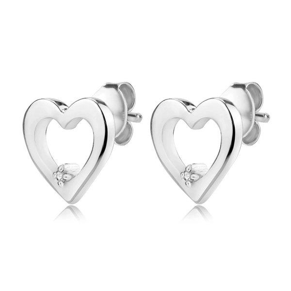 925 ezüst gyémánt fülbevaló - szív kontúr,átlátszó
briliáns,stekkerzár