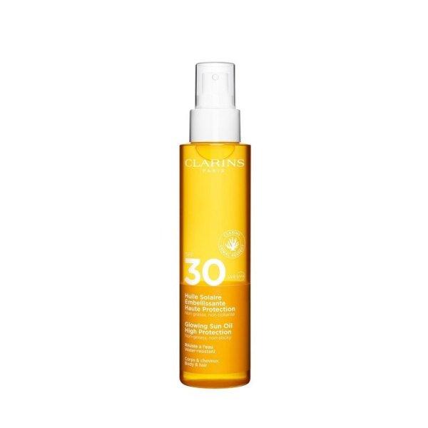 Clarins Fényvédő olaj testre és hajra SPF 30 (Glowing Sun
Oil) 150 ml