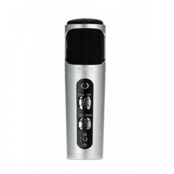 Akkus Mikrofon előerősítővel mobil és HiFi+ PC-hez karaoke/silver