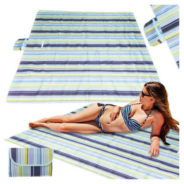 Strand szőnyeg piknik takaró 200x200cm - kék