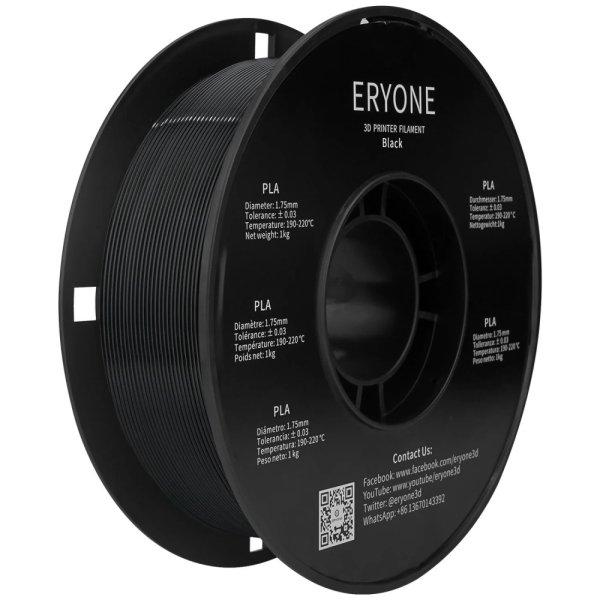 Eryone Standard PLA fekete (black) 3D nyomtató Filament 1.75mm, mérettűrés:
+/- 0.05 mm, 1kg/tekercs