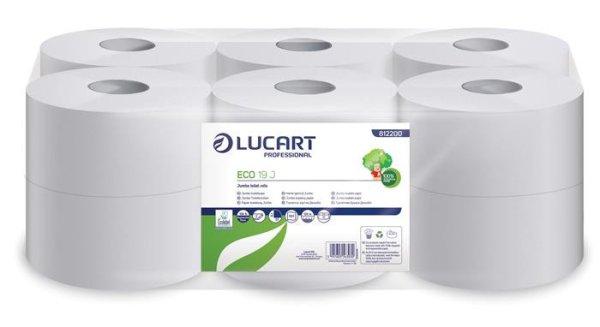 Toalettpapír, 2 rétegű, 120 m, 19 cm átmérő, LUCART, "Eco",
fehér