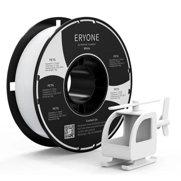 Eryone PETG fehér (white) 3D nyomtató Filament 1.75mm, 1kg/tekercs