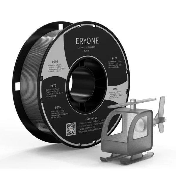 Eryone PETG transzparens (transparent) 3D nyomtató Filament 1.75mm, 1kg/tekercs