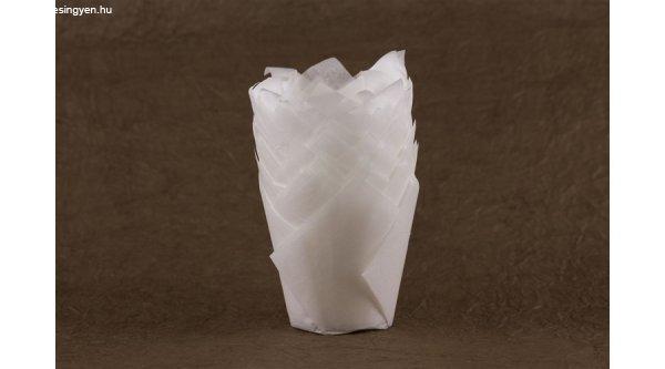 12 db 5 cm átmérőjű fehér tulipános muffin papír