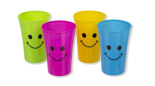 4 db színes műanyag pohár