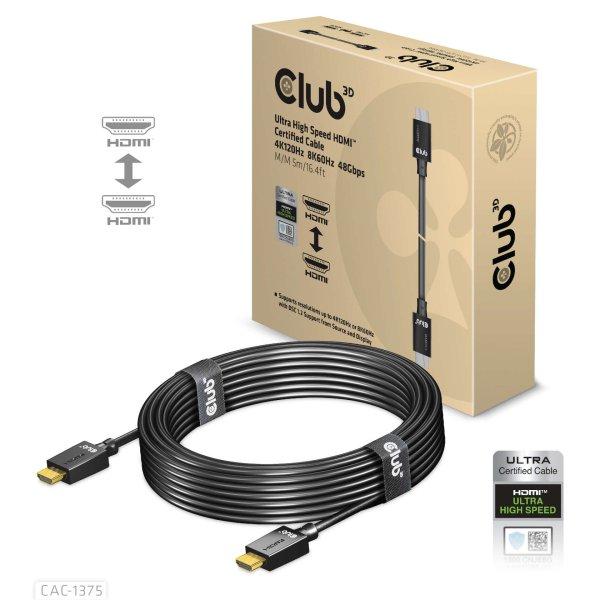 CLUB3D CAC-1375 HDMI kábel 5 M HDMI A-típus (Standard) Fekete