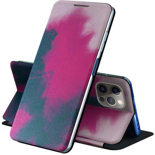 Apple iPhone 11 Pro Max, Oldalra nyíló tok, stand, festék minta, Wooze Flashy
Colors, színes/lila