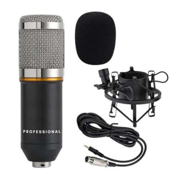 Stúdió Kondenzátor Mikrofon Csomag / állvánnyal és kiegészítőkkel