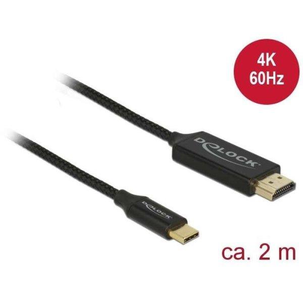Delock USB Type-C koax kábel HDMI-hoz (DP Alt Mode) 2m (84905) (d84905)