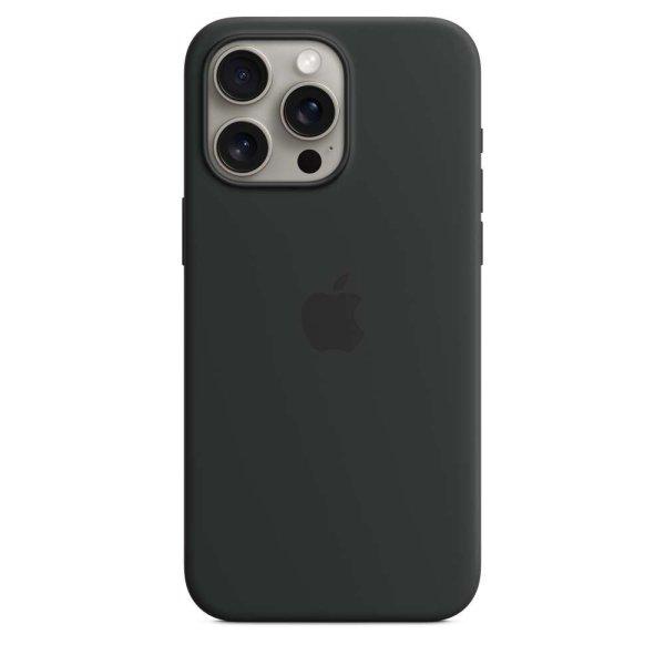 Apple iPhone 15 Pro Max MagSafe Gyári Szilikon Tok - Fekete