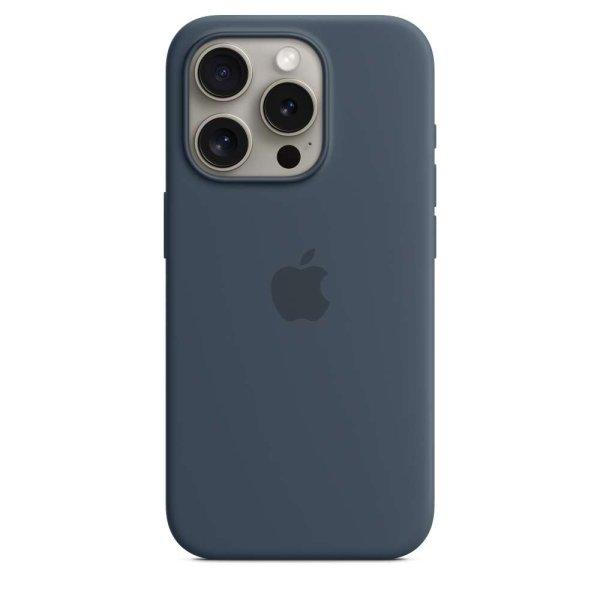 Apple iPhone 15 Pro MagSafe Gyári Szilikon Tok - Viharkék