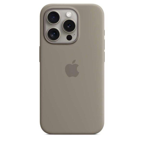 Apple iPhone 15 Pro MagSafe Gyári Szilikon Tok - Agyag