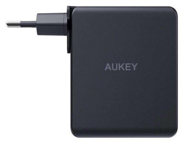 AUKEY PA-B7O 2x USB-C / USB-A Hálózati utazótöltő - Fekete (140W)