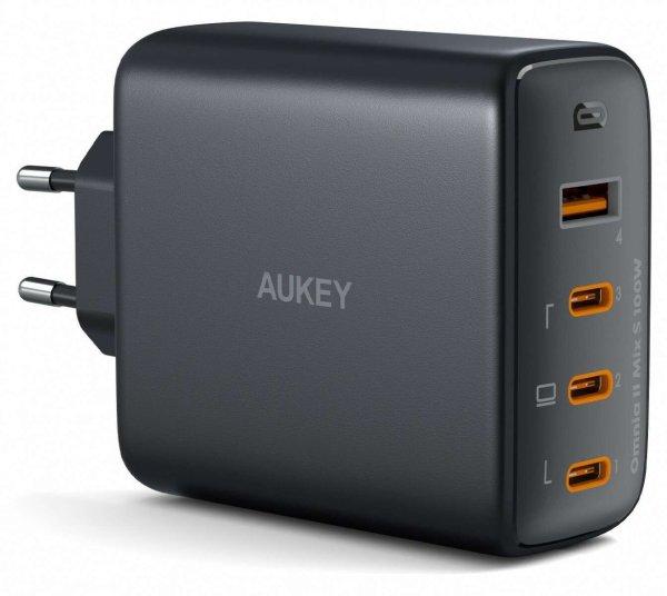 AUKEY PA-B7S 3x USB-C / USB-A Hálózati töltő - Fekete (100W)