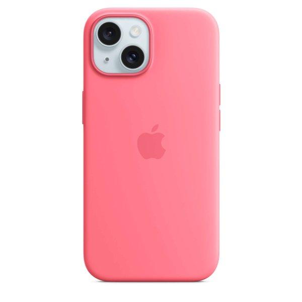 Apple iPhone 15 MagSafe-rögzítésű szilikontok - Rózsaszín