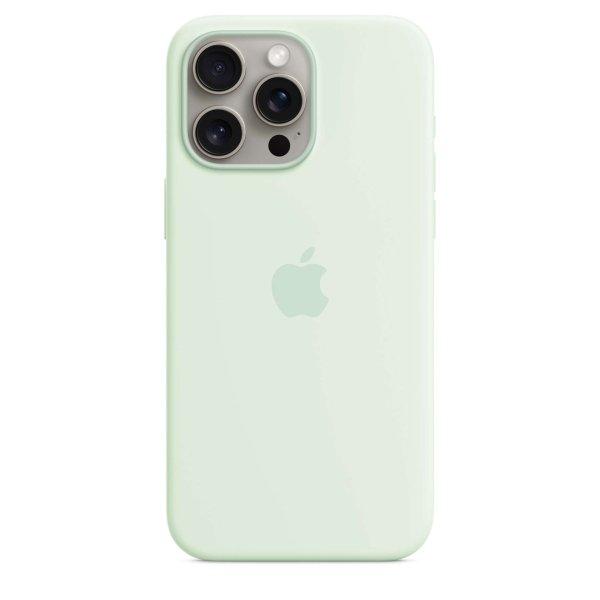 Apple iPhone 15 Pro Max MagSafe-rögzítésű szilikontok - Zöld