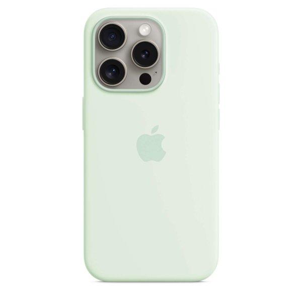 Apple iPhone 15 Pro MagSafe-rögzítésű szilikontok - Zöld
