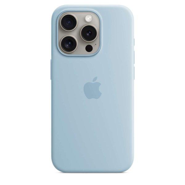 Apple iPhone 15 Pro MagSafe-rögzítésű szilikontok - Világoskék