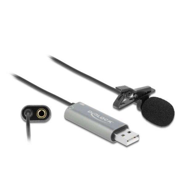 Delock Tie Lavalier mindenirányú csiptetős USB mikrofon (66638) (delock66638)