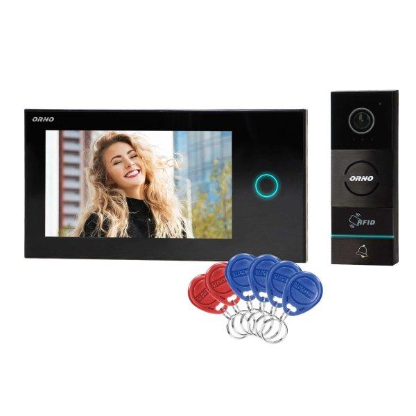 ORNO OR-VID-WI-1068/B, Videó kaputelefon, 6 db beléptető biléta - az egész
család számára, mobil alkalmazás, színes, ultralapos 7