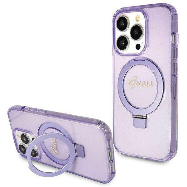 Guess GUHMP13LHRSGSU Apple iPhone 13 / 13 Pro hardcase Ring Stand Script Glitter
MagSafe purple