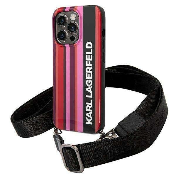 Karl Lagerfeld KLHCP14LSTSTP Apple iPhone 14 Pro hardcase pink Color Stripes
Strap