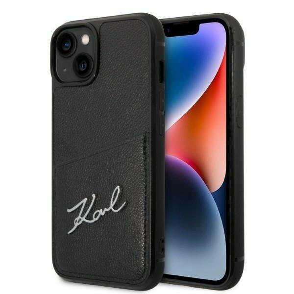 Karl Lagerfeld KLHCP14SCSSK Apple iPhone 14 hardcase black Signature Logo
Cardslot